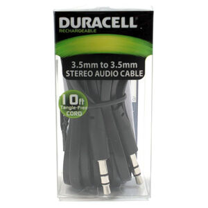 Duracell 10' Braided 3.5mm to 3.5mm Stereo Auxiliary Cable - Black, , hires