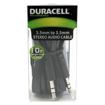 Duracell 10' Braided 3.5mm to 3.5mm Stereo Auxiliary Cable - Black | LE2154