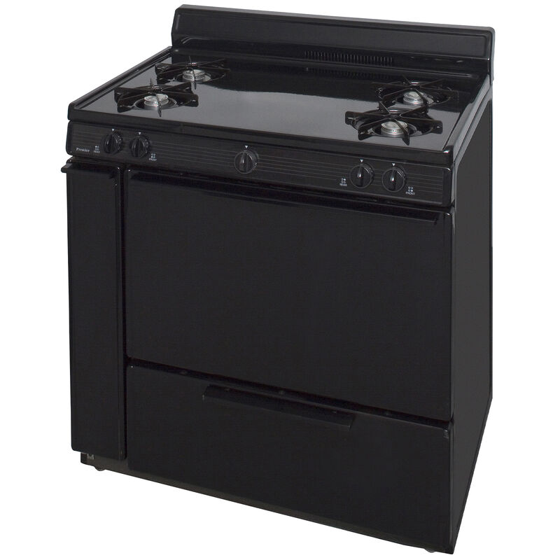 Premier 36 in. 3.9 cu. ft. Gas Range with Open Burners - Black, , hires