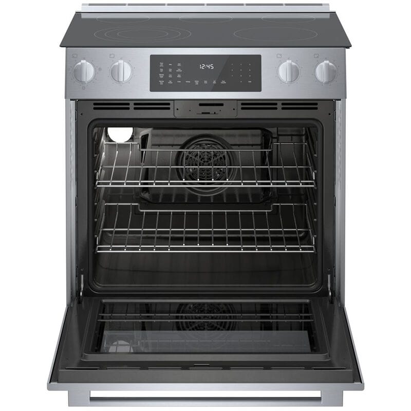 Bosch Benchmark 30 in. 4.6 cu. ft. True European Convection Slide-In Electric Range with Smoothtop Burners - Stainless Steel, , hires