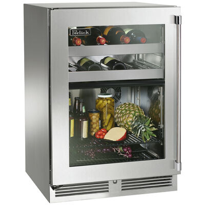 Perlick Signature Series 24 in. Built-In 5.0 cu. ft. Compact Beverage Center with Pull-Out Shelves & Digital Control - Custom Panel Ready | HP24CS-4-2L