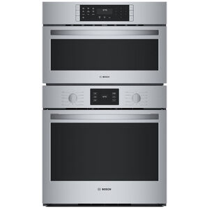 Bosch 500 Series 30 in. 6.2 cu. ft. Speed Electric Microwave/Wall Oven Combo with True European Convection - Stainless Steel, , hires