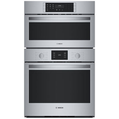 Bosch 500 Series 30 in. 6.2 cu. ft. Electric Oven/Microwave Combo Wall Oven with True European Convection & Self Clean - Stainless Steel | HBL5754UC