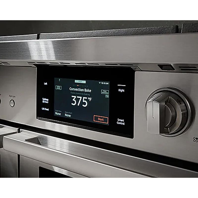 Dacor Transitional Series 48 in. 8.8 cu. ft. Smart Air-Fry Dual Convection Steam Double Oven Dual Fuel Range with 6 Sealed Burners - Silver Stainless, , hires