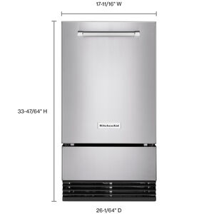 KitchenAid 18 in. Built-In Ice Maker with 35 Lbs. Ice Storage Capacity, Self- Cleaning Cycle, Clear Ice Technology & Digital Control - Stainless Steel with PrintShield Finish, , hires
