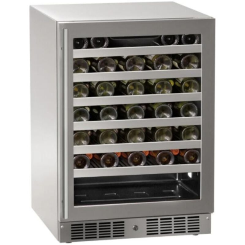 Marvel The Essential Collection 24 in. Outdoor Undercounter Wine Cooler with Wire Racks, Single Temperature Zone & 55-Bottle Capacity - Stainless Steel, , hires