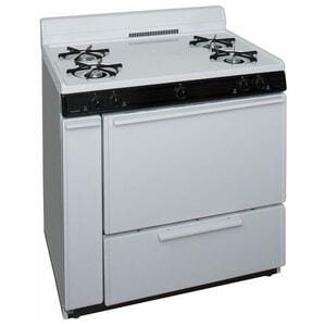 Premier 36 in. 2.9 cu. ft. Gas Range with Open Burners - White, , hires