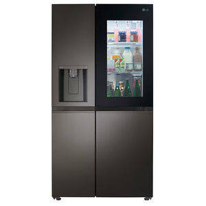 LG InstaView36 in. 27.1 cu. ft. Smart Side by Side Refrigerator with Ice & Water Dispenser - PrintProof Black Stainless Steel, PrintProof Black Stainless Steel, hires