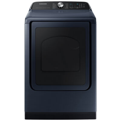 Samsung 27 in. 7.4 cu. ft. Smart Gas Dryer with Pet Care Dry, Sensor Dry, Sanitize & Steam Cycle - Brushed Navy | DVG54CG7150D