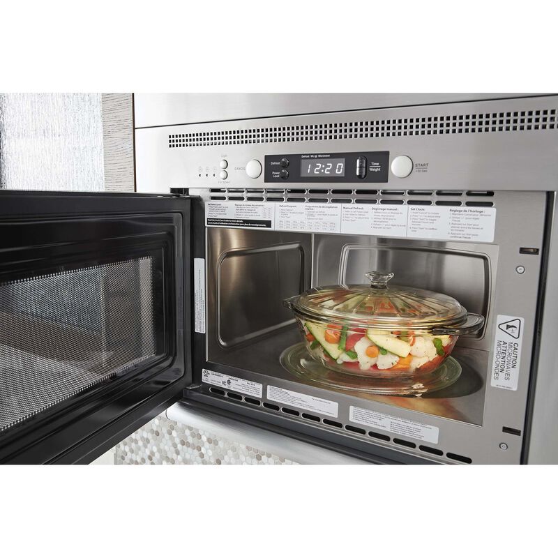 Whirlpool 24 in. 0.8 cu. ft. Over-the-Range Space-Saving Microwave Hood Combination with 4 Power Levels & 330 CFM - Heritage Stainless Steel, , hires