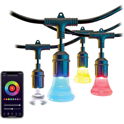 Atomi smart 2nd Gen. Color-Changing Cafe String Lights - 48ft, Brighter LED Lights, 24 AcrylicBulbs | AT1438CLR