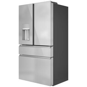 Cafe 36 in. 22.3 cu. ft. Smart Counter Depth 4-Door French Door Refrigerator with Ice & Water Dispenser - Platinum Glass, Platinum Glass, hires