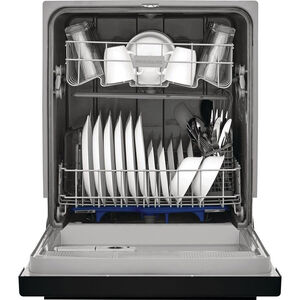 Frigidaire 24 in. Front Control Dishwasher with 62 dBa Sound Level & Pocket - Black, Black, hires