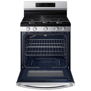 Samsung 30 in. 6 cu. ft. Smart Gas Range with 5 Sealed Burners & Griddle - Stainless Steel, Stainless Steel, hires