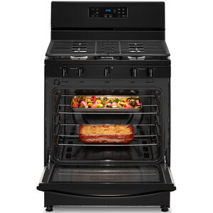 Whirlpool 30 in. 5.1 cu. ft. Gas Range with 5 Sealed Burners - Black, Black, hires