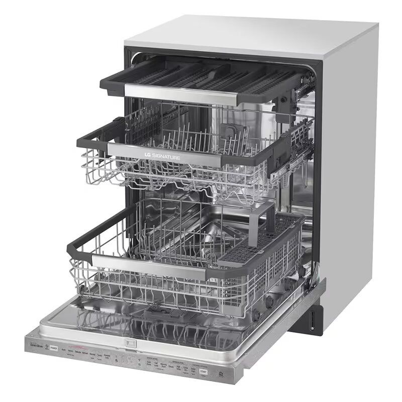 LG Signature 24 in. Top Control Smart Dishwasher with 38 dBa Sound Level, 3rd-Rack & Pocket - Textured Steel, , hires