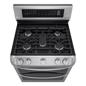 LG 30 in. 6.9 cu. ft. Convection Double Oven Freestanding Gas Range with 5 Sealed Burners - Stainless Steel, , hires