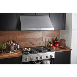 KitchenAid 36 in. Ducted Canopy Pro Style Style Range Hood with 4 Fan Speeds & 2 LED Lights - Stainless Steel, , hires
