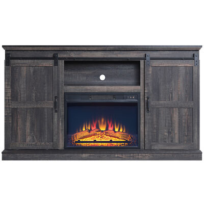 Manhattan Comfort Myrtle 60" Fireplace Console - Heavy Brown | FP2-BR