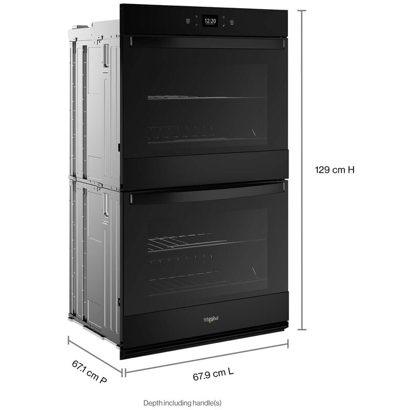 Whirlpool 27 in. 8.6 cu. ft. Smart Top Control Electric Double Wall Oven with Standard Convection - Black, , hires