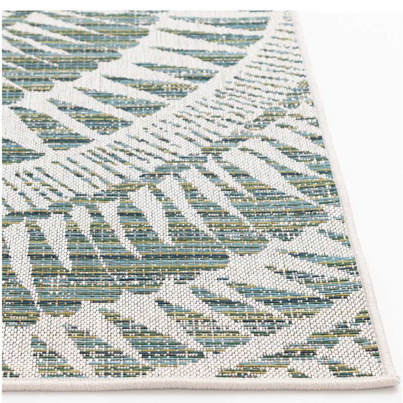 Natco Colourscape Collection Outdoor Area Rug Amiri 5'3"x7'3" - Green/Ecru, , hires