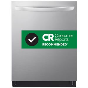 LG 24 in. Top Control Smart Dishwasher with 46 dBa Sound Level & 3rd-Rack - PrintProof Stainless Steel, PrintProof Stainless Steel, hires