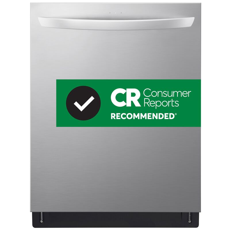 LG 24 in. Top Control Smart Dishwasher with 46 dBa Sound Level & 3rd-Rack - PrintProof Stainless Steel, PrintProof Stainless Steel, hires