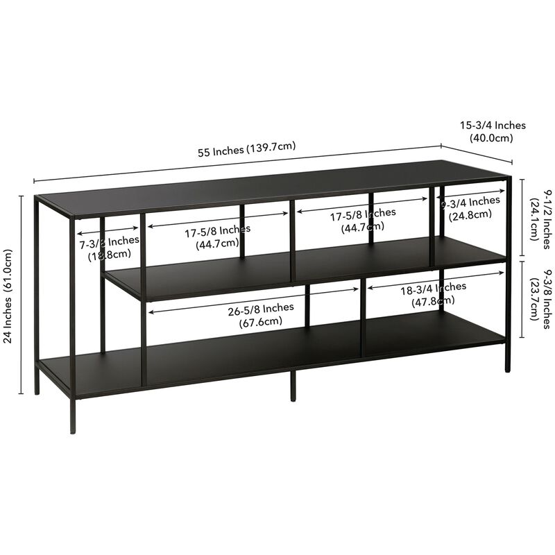 Preston & Cole Malachi 55" Wide TV Stand for TVs up to 60" - Blackened Bronze, , hires