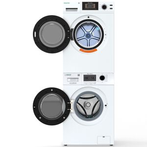Equator Compact 24 in. 1.57 cu. ft. Electric Front Load Laundry Center with Sensor Dry, Pet & Sanitize Cycle - White, , hires
