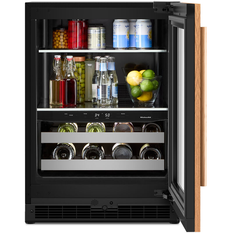 KitchenAid 24 in. Built-In/Freestanding 4.8 cu. ft. Compact Beverage Center with Adjustable Shelves & Digital Control - Custom Panel Ready, Custom Panel Required, hires
