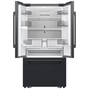 Samsung Bespoke 36 in. 29.5 cu. ft. Smart French Door Refrigerator with Internal Water Dispenser - Fingerprint Resistant Matte Black Steel, , hires