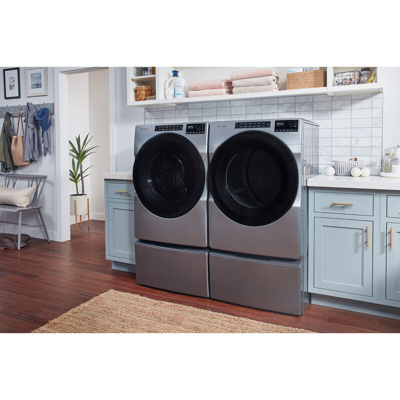 Whirlpool WGD8620HC 7.4 cu. ft. 120-Volt Chrome Shadow Stackable Gas Vented  Dryer with Steam and