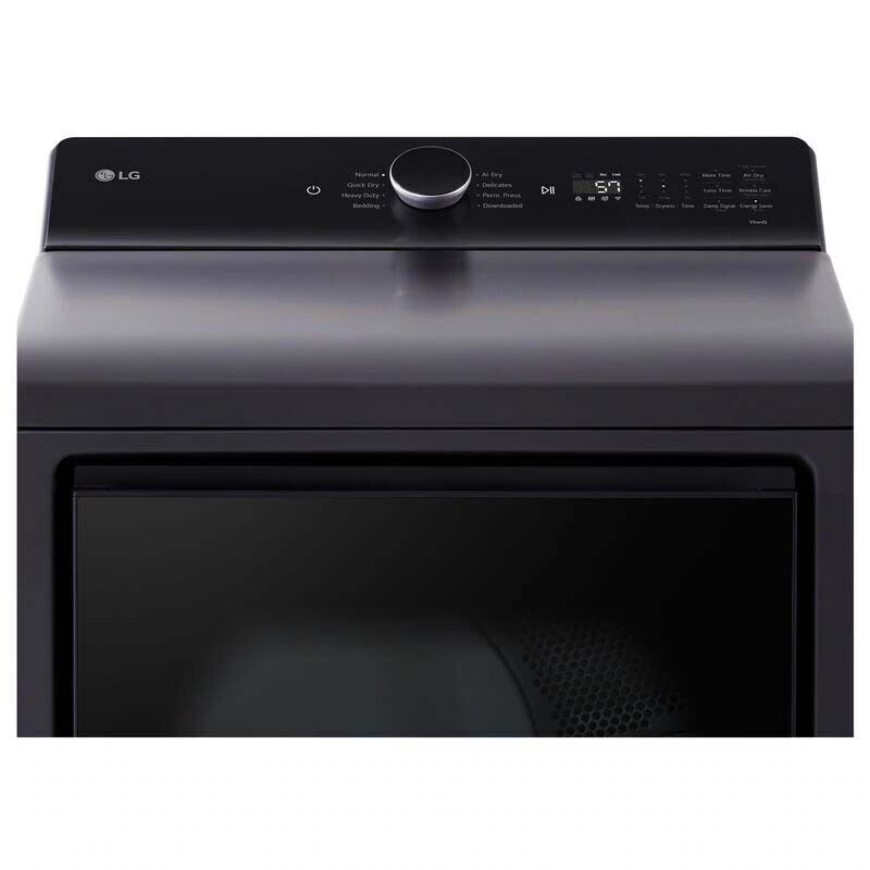LG 27 in. 7.3 cu. ft. Smart Gas Dryer with EasyLoad Door & AI Sensor Dry - Matte Black, , hires