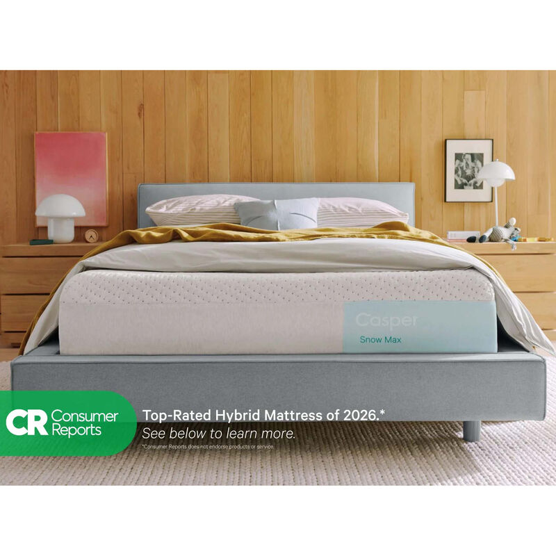 Casper Snow Max Cooling Medium Hybrid Queen Size Mattress, , hires