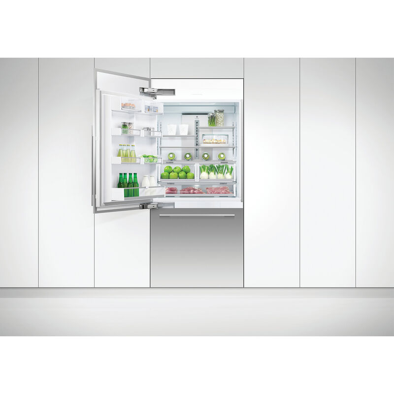 Fisher & Paykel Series 7 Integrated 36 in. Built-In 16.8 cu. ft. Smart Counter Depth Bottom Freezer Refrigerator with Ice Maker Left Hinged - Custom Panel Ready, , hires