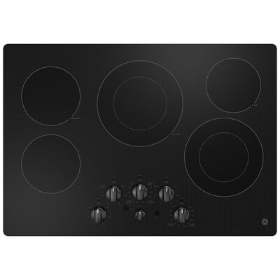 GE 30 in. Electric Cooktop with 5 Smoothtop Burners - Black | JEP5030DTBB