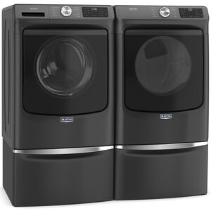 Maytag 27 in. 7.3 cu. ft. Stackable Electric Dryer with Extra Power, Sanitize, Steam & Quick Dry Cycle - Volcano Black, , hires