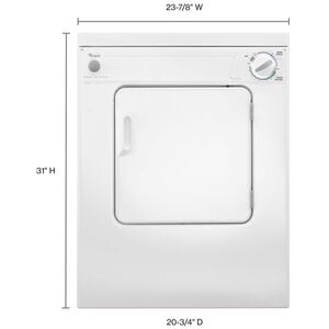 Whirlpool 24 in. 3.4 cu. ft. Stackable Compact Electric Dryer with Flexible Installation & Sensor Dry - White, , hires