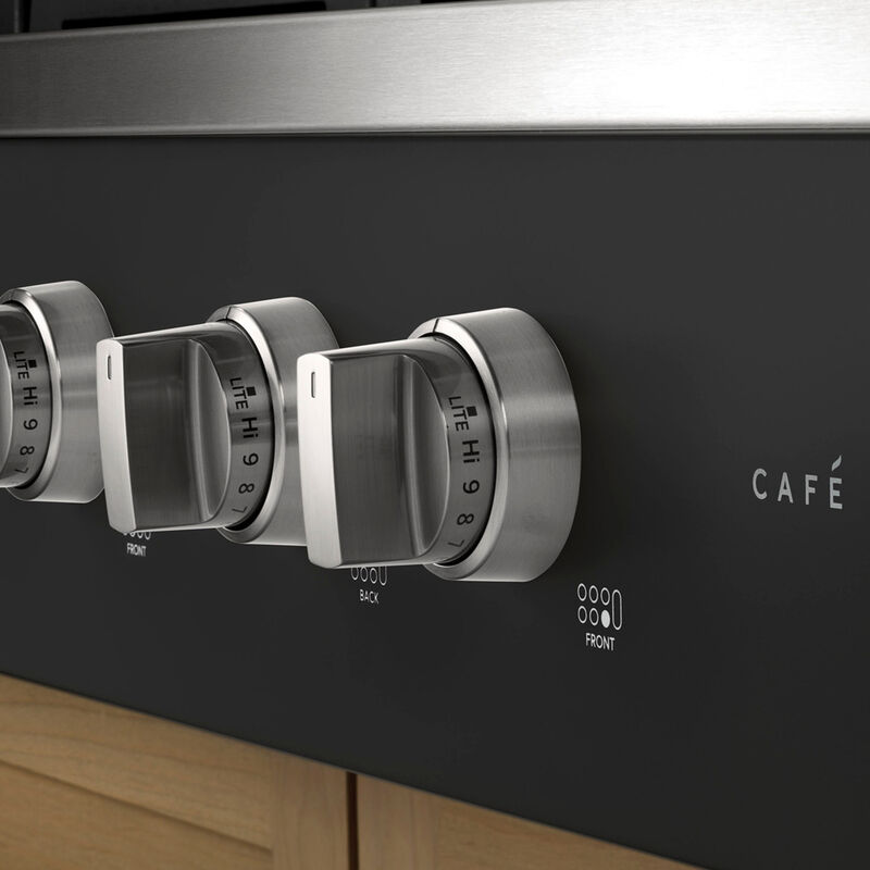 Cafe 36 in. 6-Burner Natural Gas Rangetop with Simmer Burner & Power Burner - Matte Black, Matte Black, hires