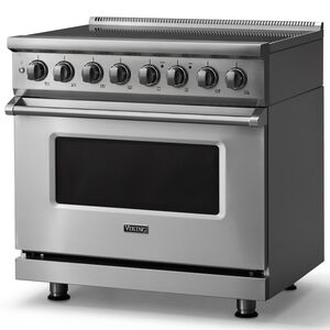 Viking 5 Series 36 in. 5.6 cu. ft. True European Convection Electric Range with 6 Induction Burners - Stainless Steel, , hires