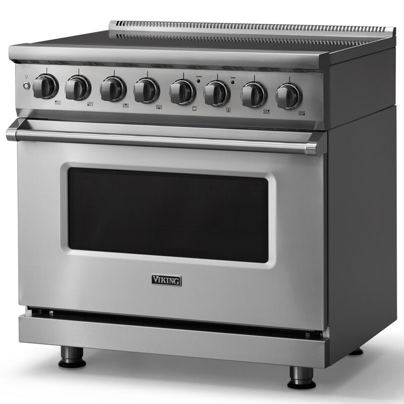 Viking 5 Series 36 in. 5.6 cu. ft. True European Convection Electric Range with 6 Induction Burners - Stainless Steel, , hires