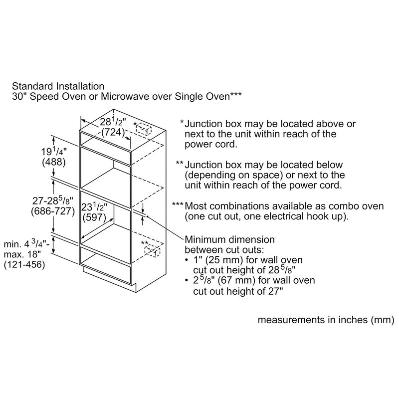 Bosch Benchmark 30 in. 1.6 cu. ft. 1000W Built-In Microwave with Convection & Sensor Cooking - Stainless Steel, , hires