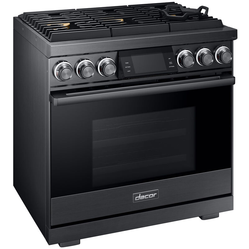 Dacor Contemporary 36 in. 5.4 cu. ft. Smart Dual Convection Gas Range with 6 Sealed Burners - Graphite Stainless, , hires
