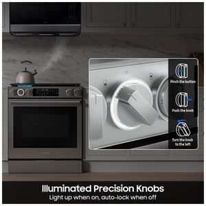 Samsung Bespoke 30 in. 6.0 cu. ft. Smart Air-Fry True European Convection Slide-In Gas Range with 5 Sealed Burners & Griddle - Stainless Steel, Stainless Steel, hires