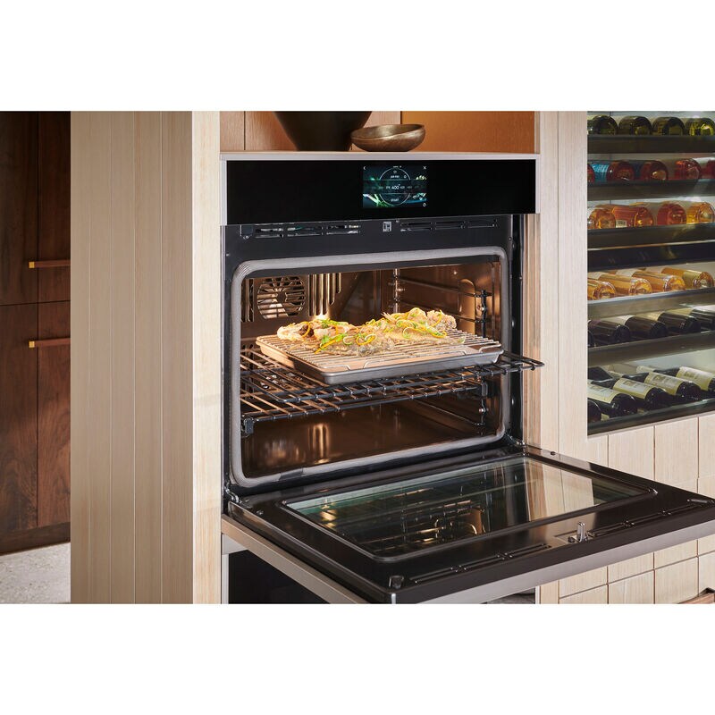 Monogram Minimalist Series 30 in. 5 cu. ft. Smart Electric Single Wall Oven with True European Convection - Stainless Steel, , hires