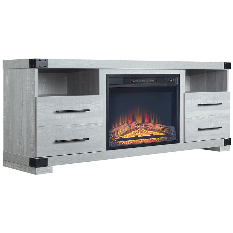 Manhattan Comfort Richmond 60" Fireplace Console - Gray, , hires