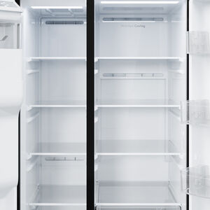 GE 36 in. 27.9 cu. ft. Side-by-Side Refrigerator with Ice & Water Dispenser - Slate, Slate, hires