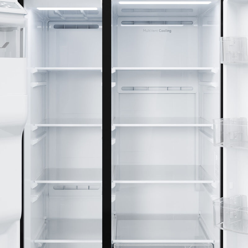 GE 36 in. 27.9 cu. ft. Side-by-Side Refrigerator with Ice & Water Dispenser - Slate, Slate, hires