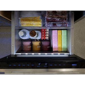 Zephyr Presrv Series 24 in. 3.9 cu. ft. Double Refrigerator & Freezer Drawers - Stainless Steel, , hires