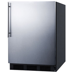 Summit 24 in. 5.5 cu. ft. ADA Compliant Undercounter Refrigerator with Vertical Handle - Stainless Steel with Black Cabinet, , hires